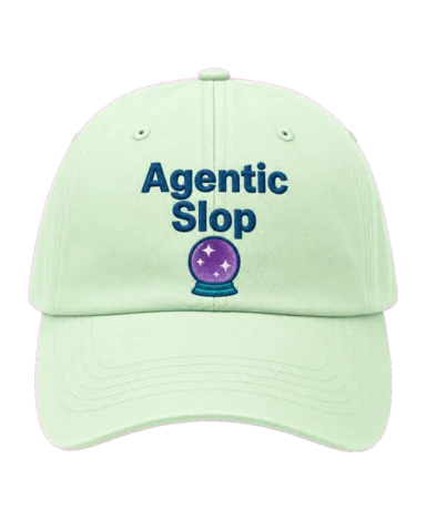 Agentic Slop 🔮 embroidered dad cap front view