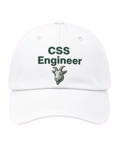 CSS Engineer 🐐 embroidered dad cap front view