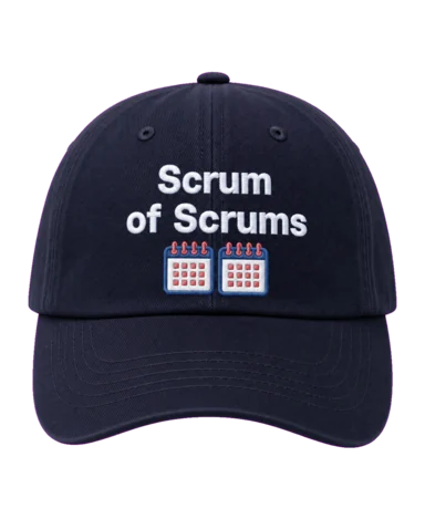 Scrum of Scrums 🗓️🗓️ embroidered dad cap front view