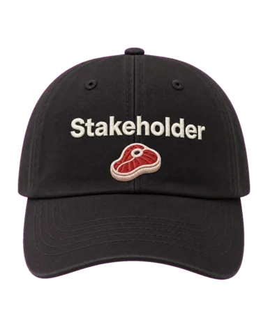Stakeholder 🥩 embroidered dad cap front view