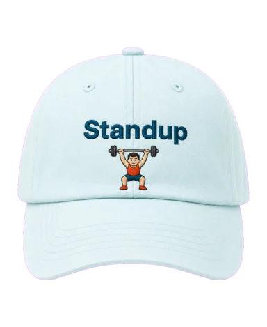 Standup 🏋🏻‍♂️ embroidered dad cap front view