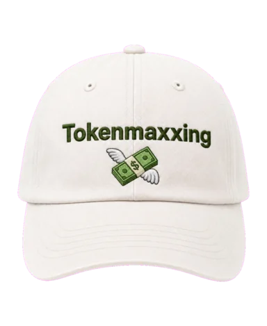 Tokenmaxxing 💸 embroidered dad cap front view