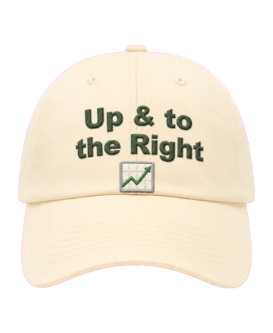 Up & to the Right embroidered dad cap front view