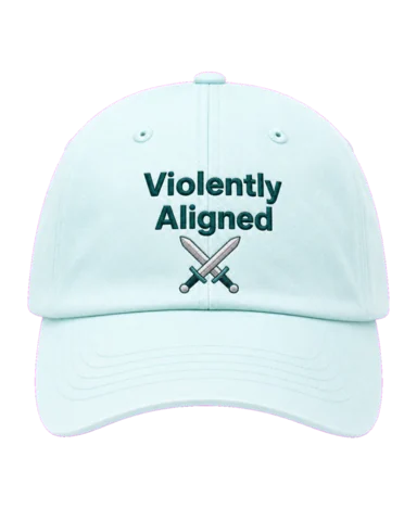 Violently Aligned ⚔️ embroidered dad cap front view